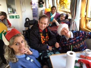 Staff and residents on canal boat | Harpenden Mencap
