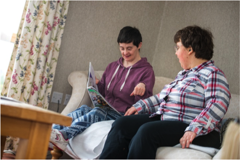 Two People Reading a Magazine | Harpenden Mencap